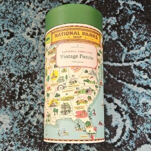 Cavallini & Co. National Parks Map Vintage Puzzle - Green